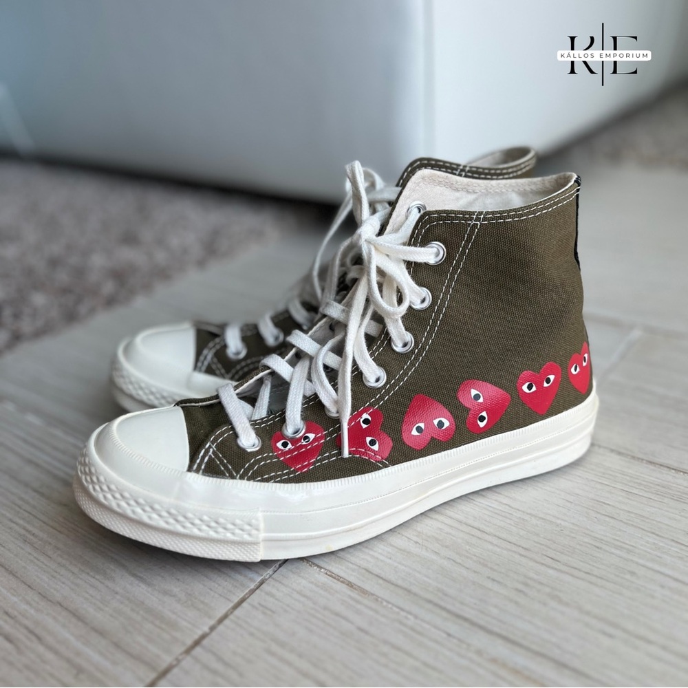 PLAY CONVERSE Multi Red Heart All Star ‘70s High Sneakers